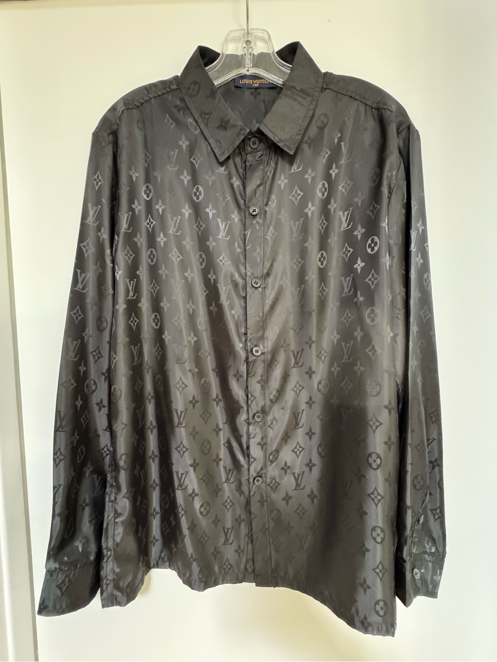 Louis Vuitton Black Jacquard Monogram Dress Shirt